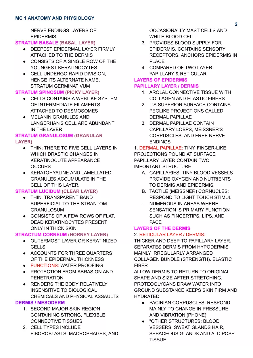 MC 1 Integumentary - Page 2