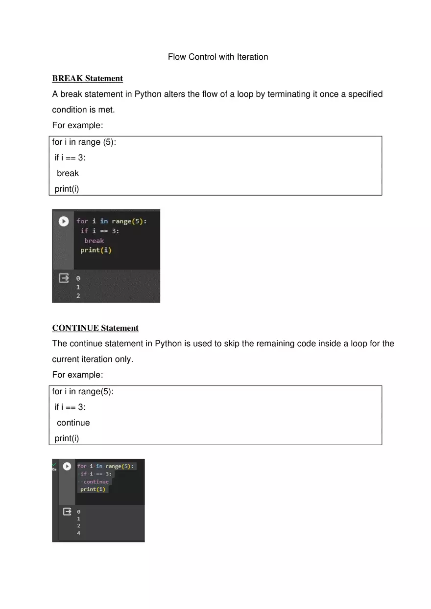 Flow Control with Iteration (Break, Continue, Pass, Nested Loop) - Page 1