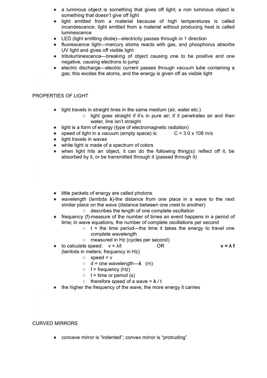 Academic Science Physics - Type of Lights and Mirrors - Page 3