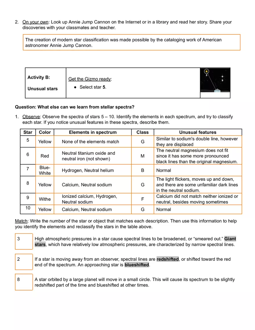 Star Spectra Gizmo Answer Key Edubirdie