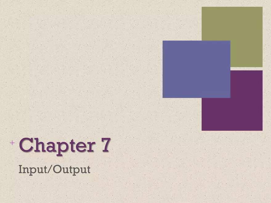 Computer Organization and Architecture. Input/Output - Page 2