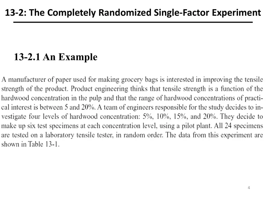 Designing Engineering Experiments. Randomized Single-Factor Experiments - Page 2