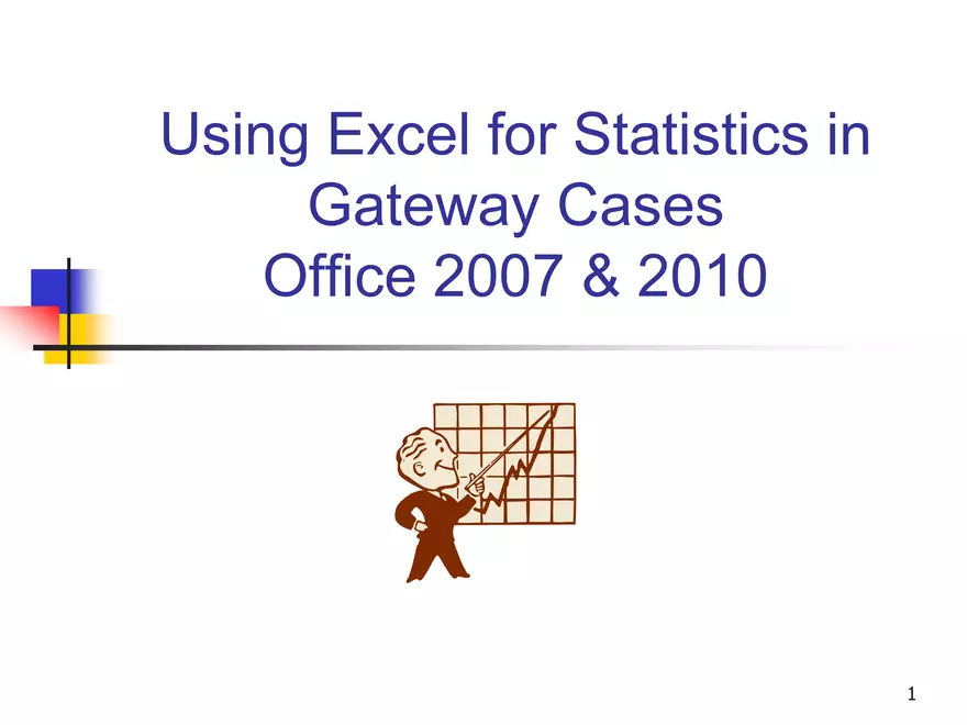 Using Excel for Statistics - Page 1