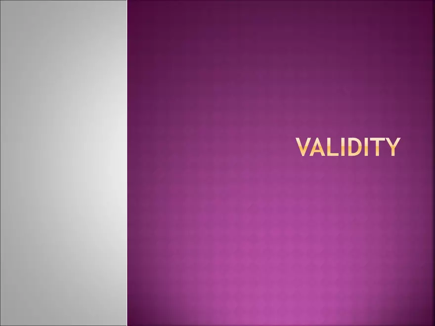 Validity - Page 1