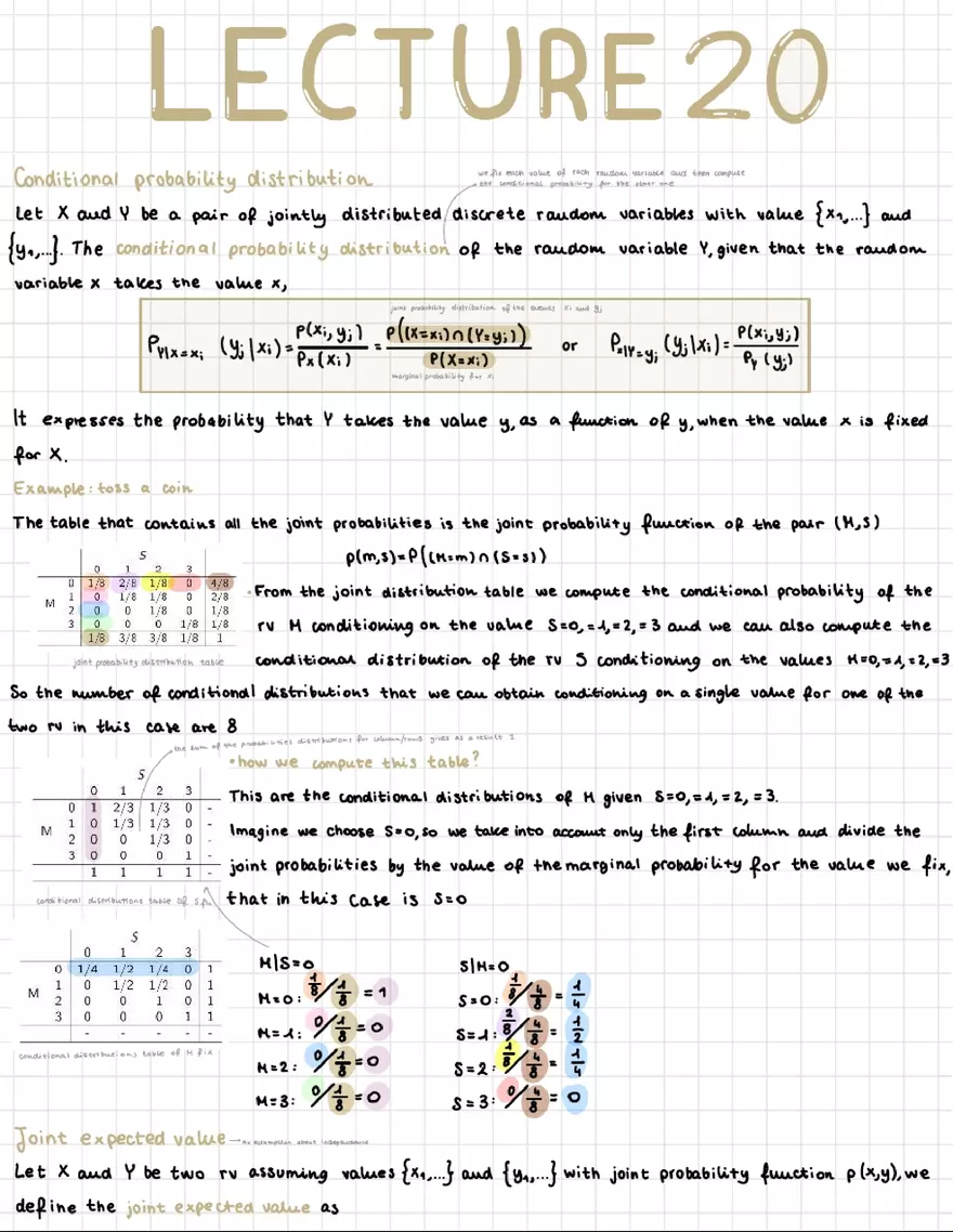 Lecture 20 - Condittional Probability Distribution - Page 1
