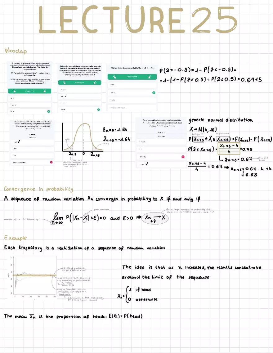 Lecture 25 - Convergence in Probability - Page 1