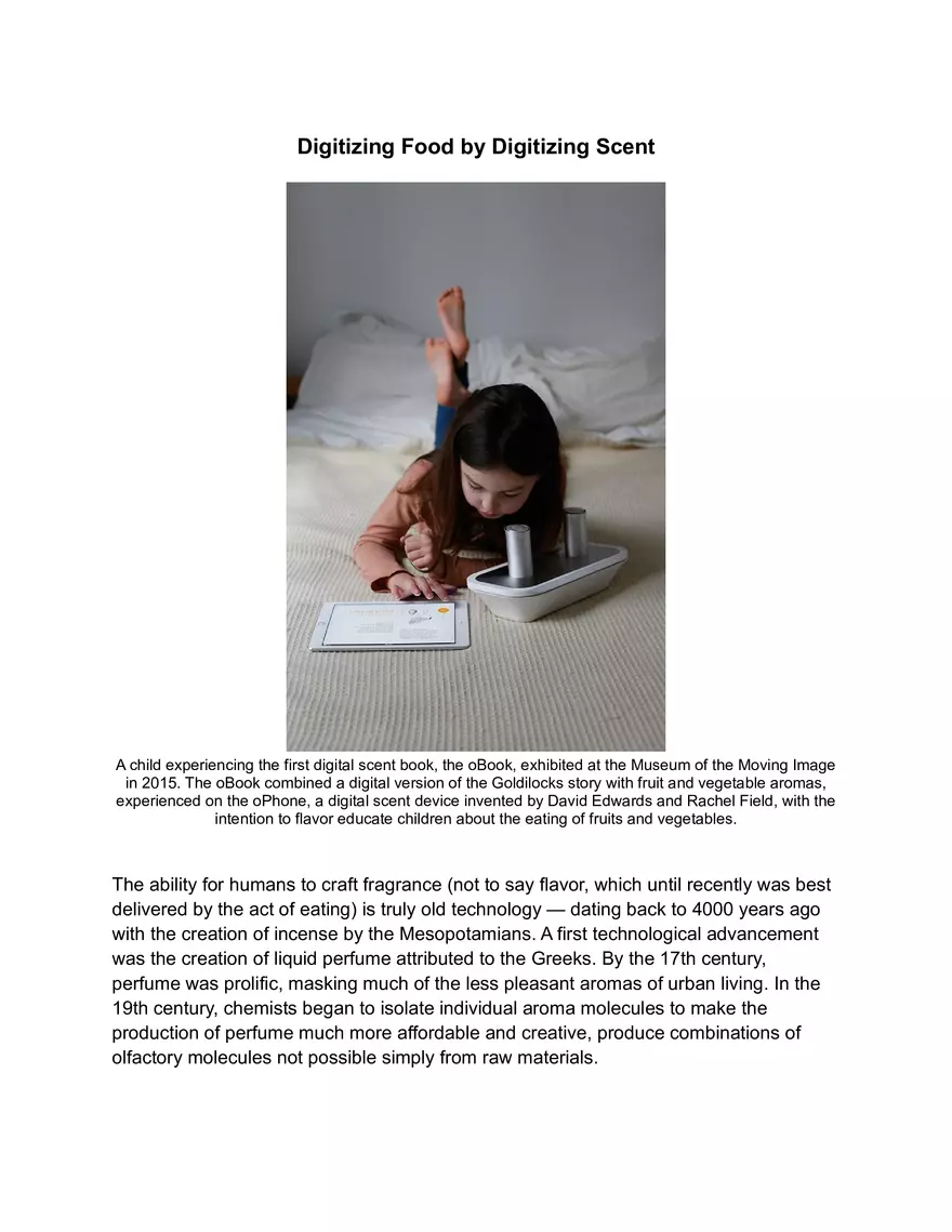 Digitizing Food by Digitizing Scent - Page 2