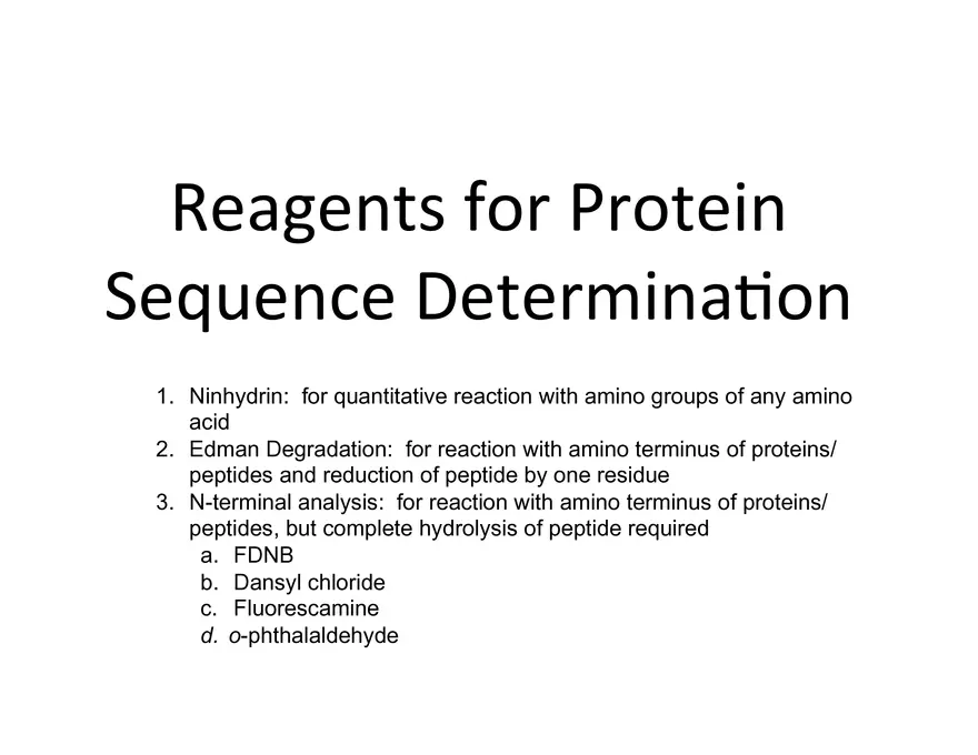 Reagents for Protein Sequence Determination - Page 1