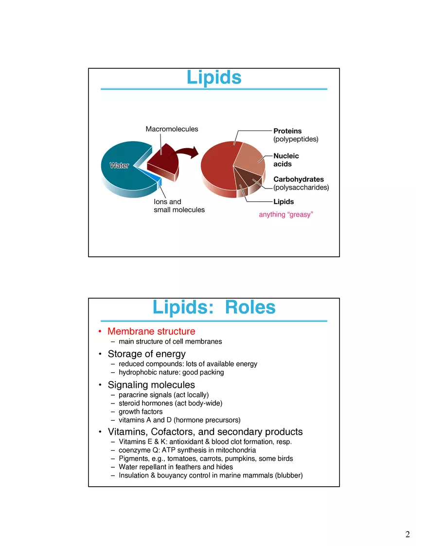 Lipids and Membranes Lecture Note - Page 2