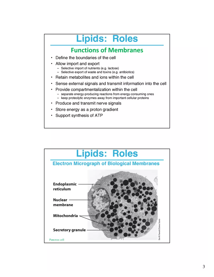 Lipids and Membranes Lecture Note - Page 5