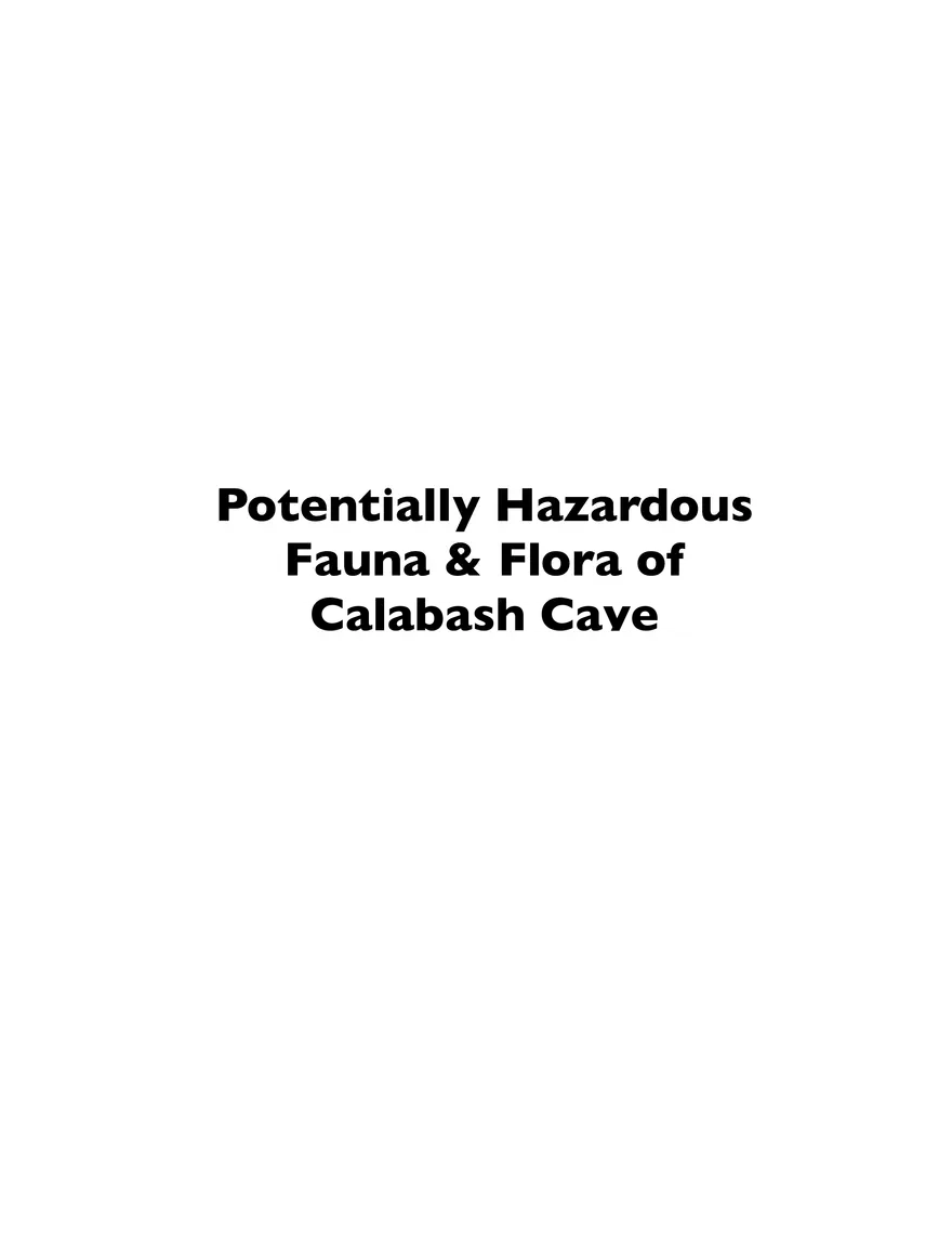 Potentially Hazardous Fauna and Flora of Calabash Caye - Page 1