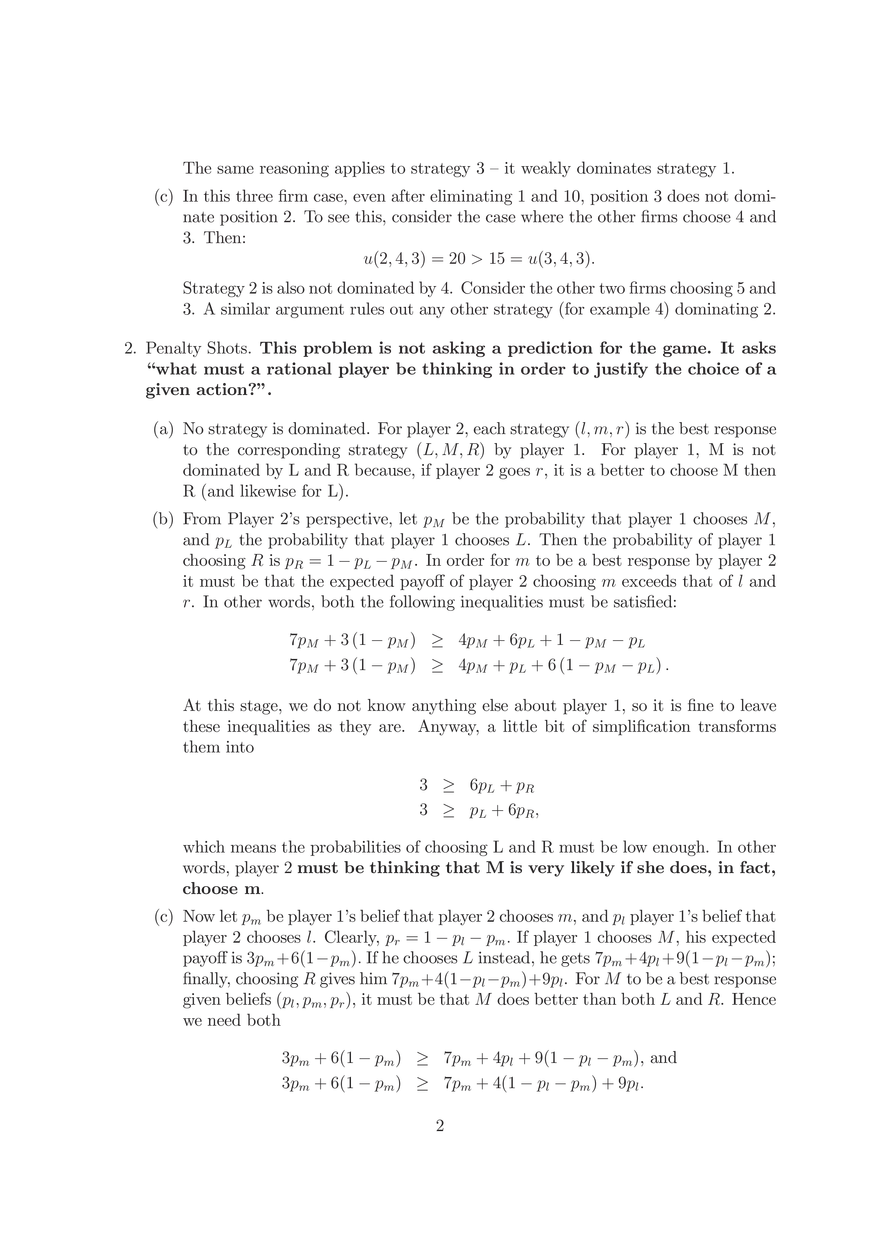 Game Theory for Strategic Advantage (15.025), Solutions for Problem Set 1 - Page 2