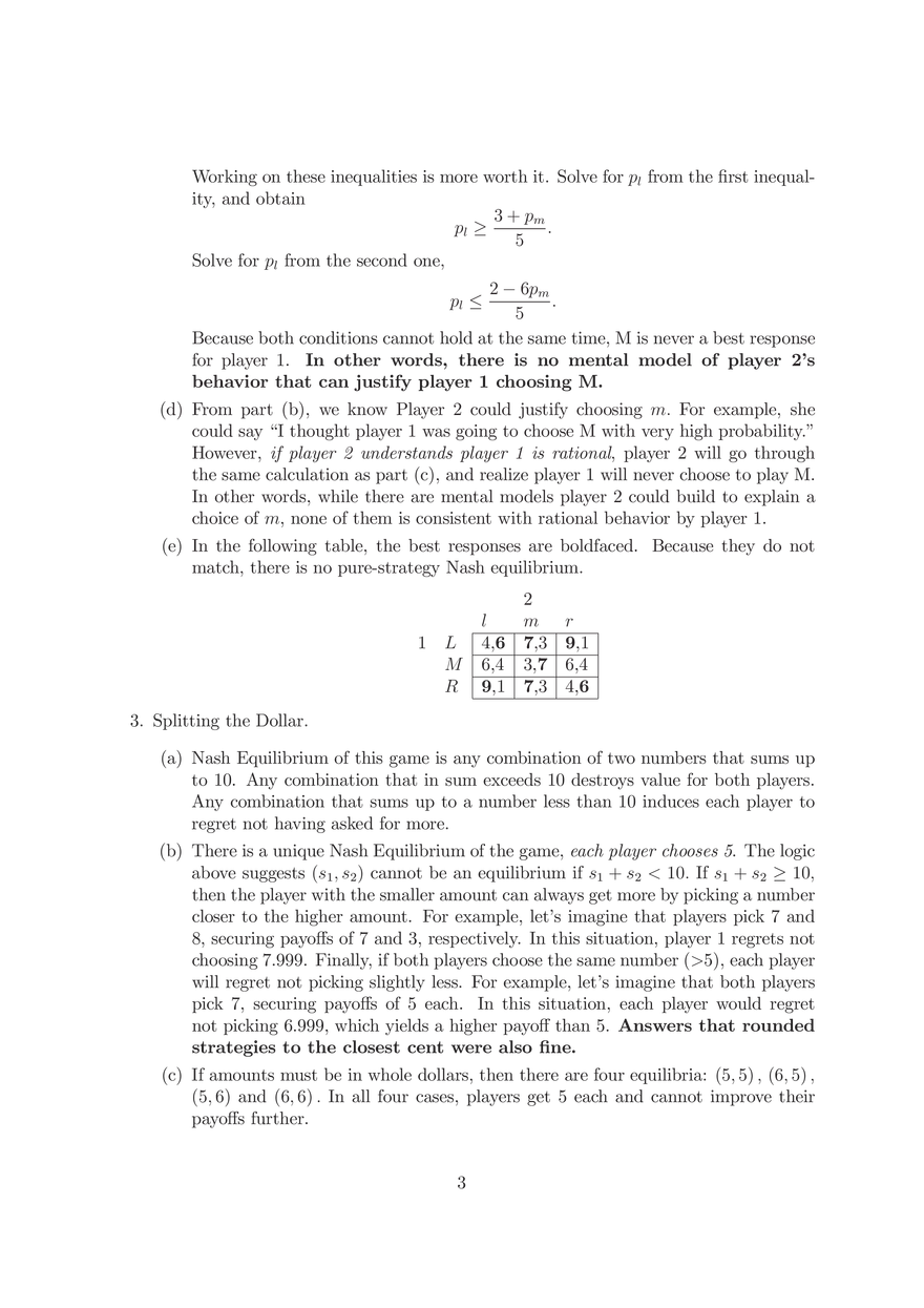 Game Theory for Strategic Advantage (15.025), Solutions for Problem Set 1 - Page 3