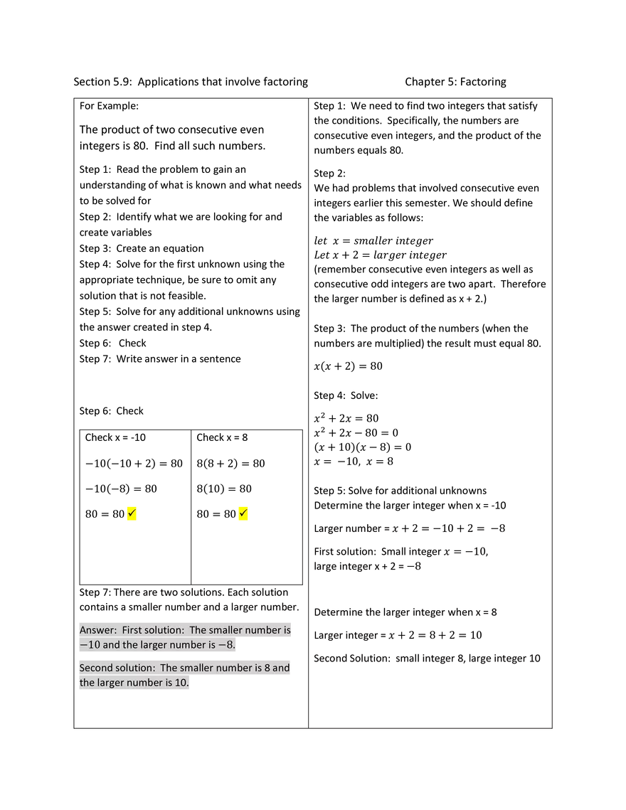 Section 5.9. Applications that involve factoring - Page 2