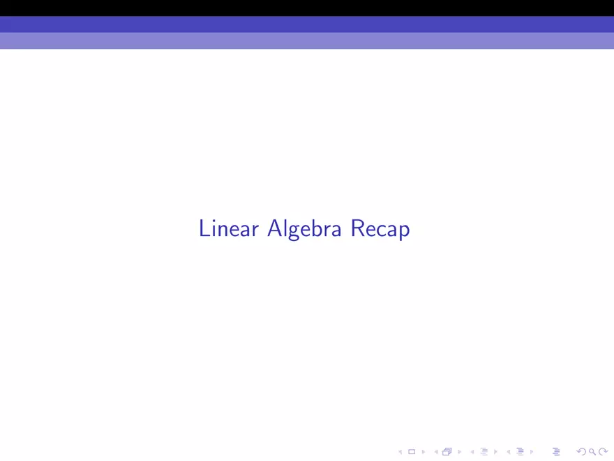 Linear Algebra Recap Part 1 - Page 1