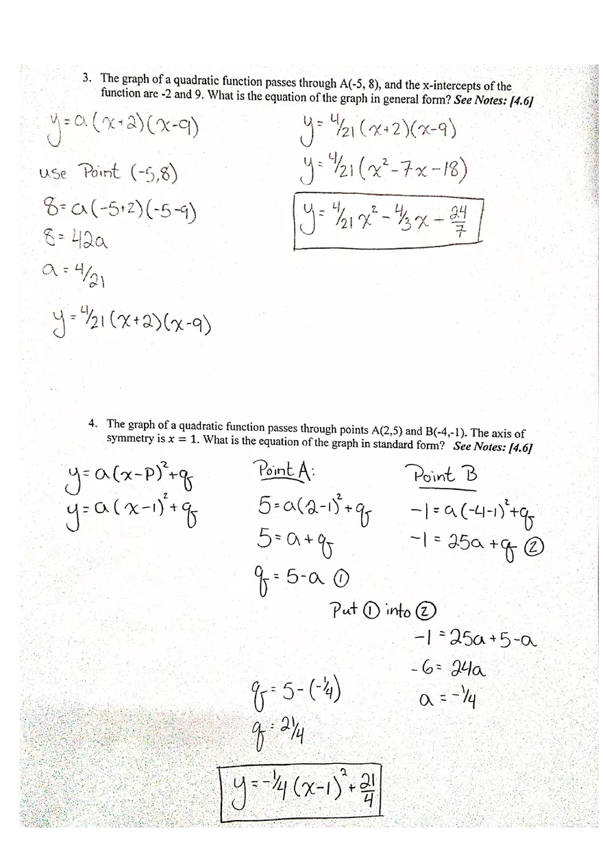 Pre-Calculus - Chapter 4 Review - Page 2