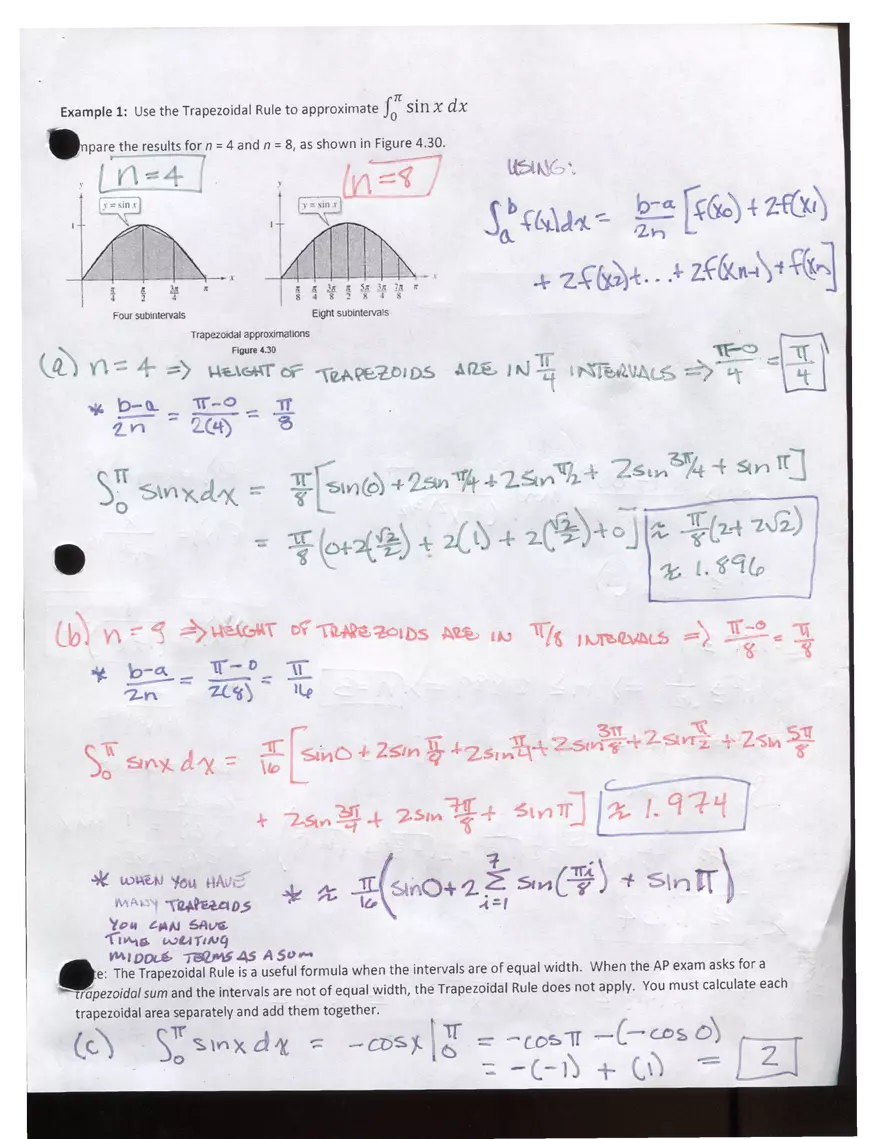 Calculus the Trapezoidal Rule Notes - Page 2