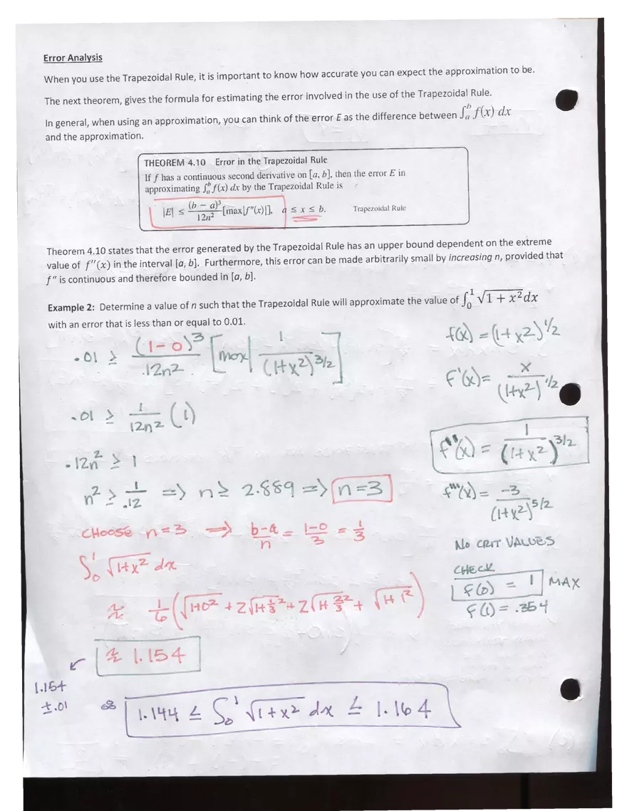 Calculus the Trapezoidal Rule Notes - Page 3