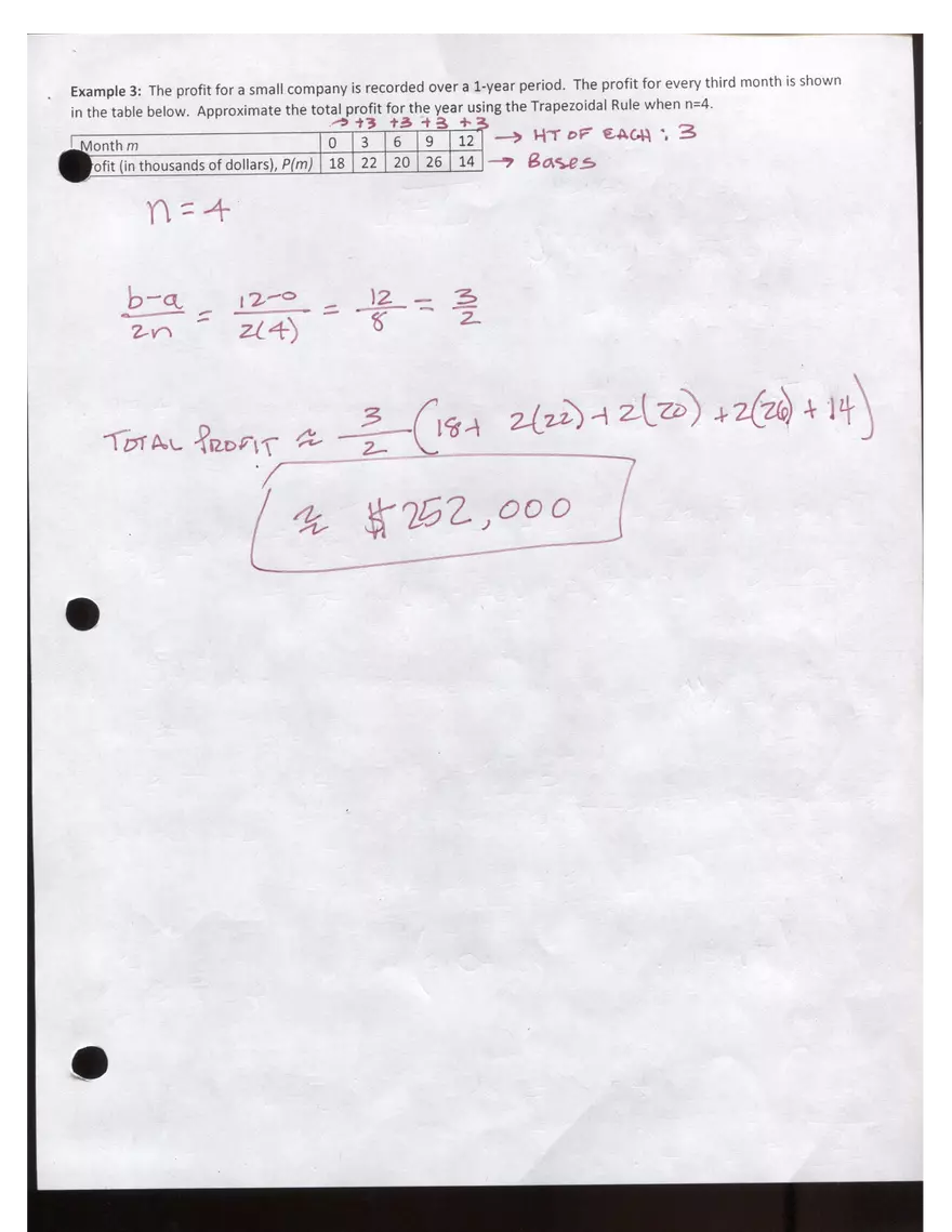 Calculus the Trapezoidal Rule Notes - Page 4