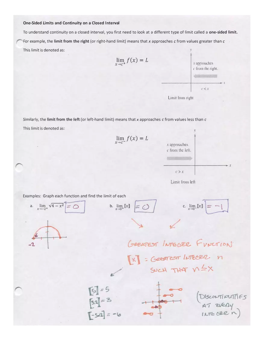 Continuity and One-Sided Limits Notes - Page 3