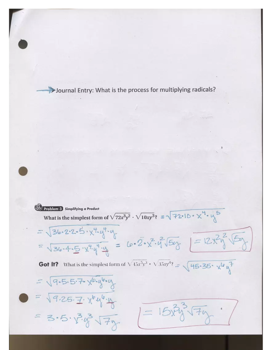 Multiply, Divide, and Rationalize Radical Expressions - Page 3