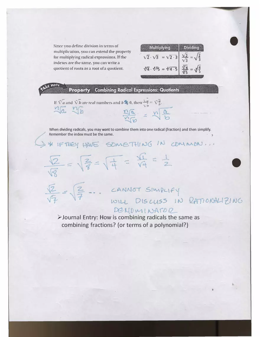 Multiply, Divide, and Rationalize Radical Expressions - Page 4