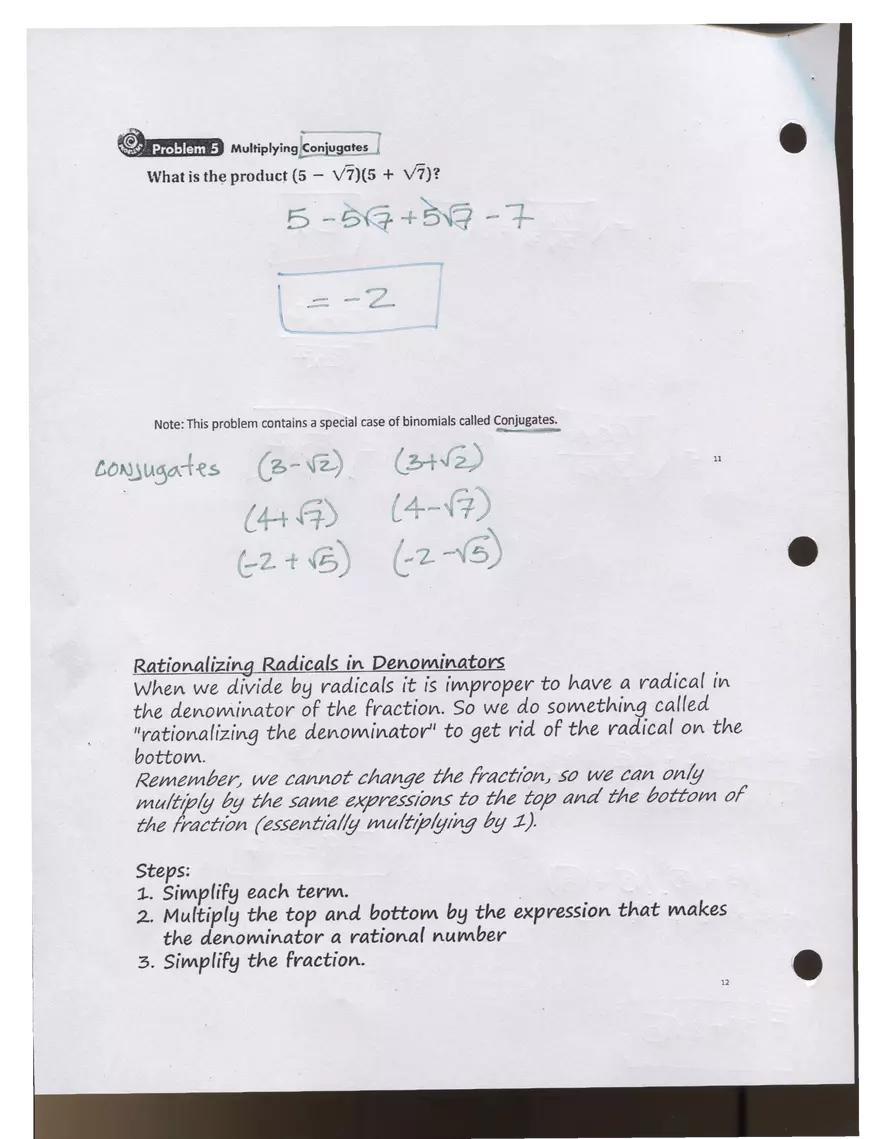 Multiply, Divide, and Rationalize Radical Expressions - Page 6