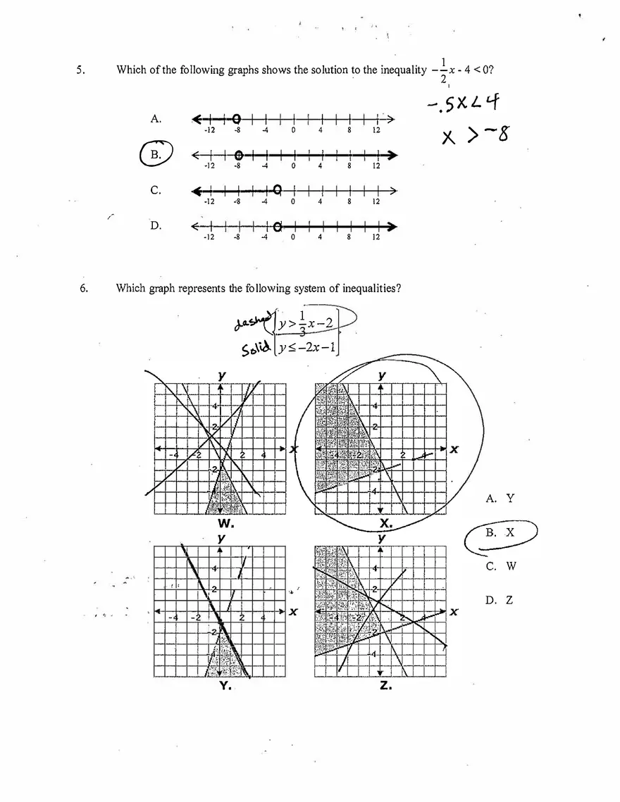 Inequality Answer Key - Page 2