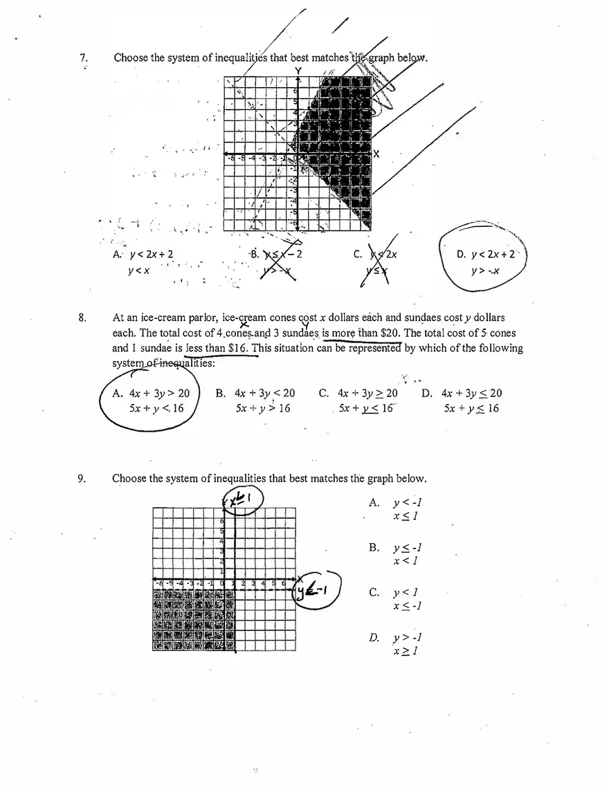 Inequality Answer Key - Page 3
