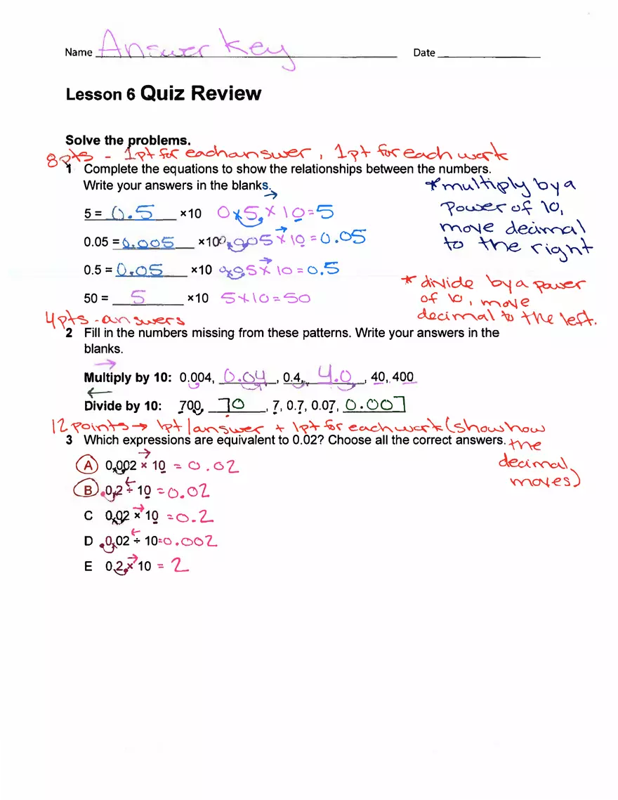 Understand Decimal Place Value - Page 1