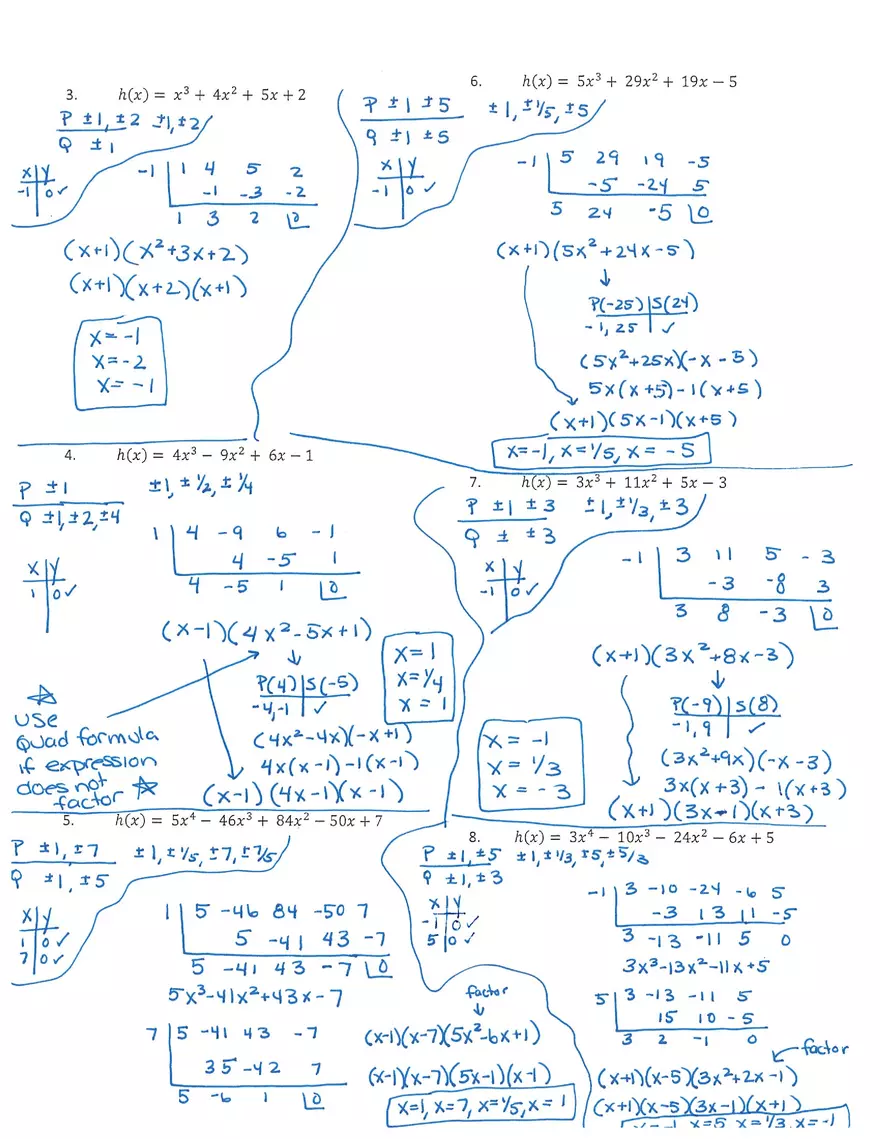 Precalculus Academic Review Worksheet Assignment - Page 4