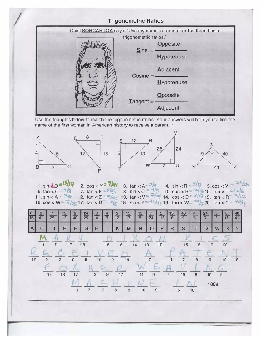 Trigonometric Ratios - Page 1