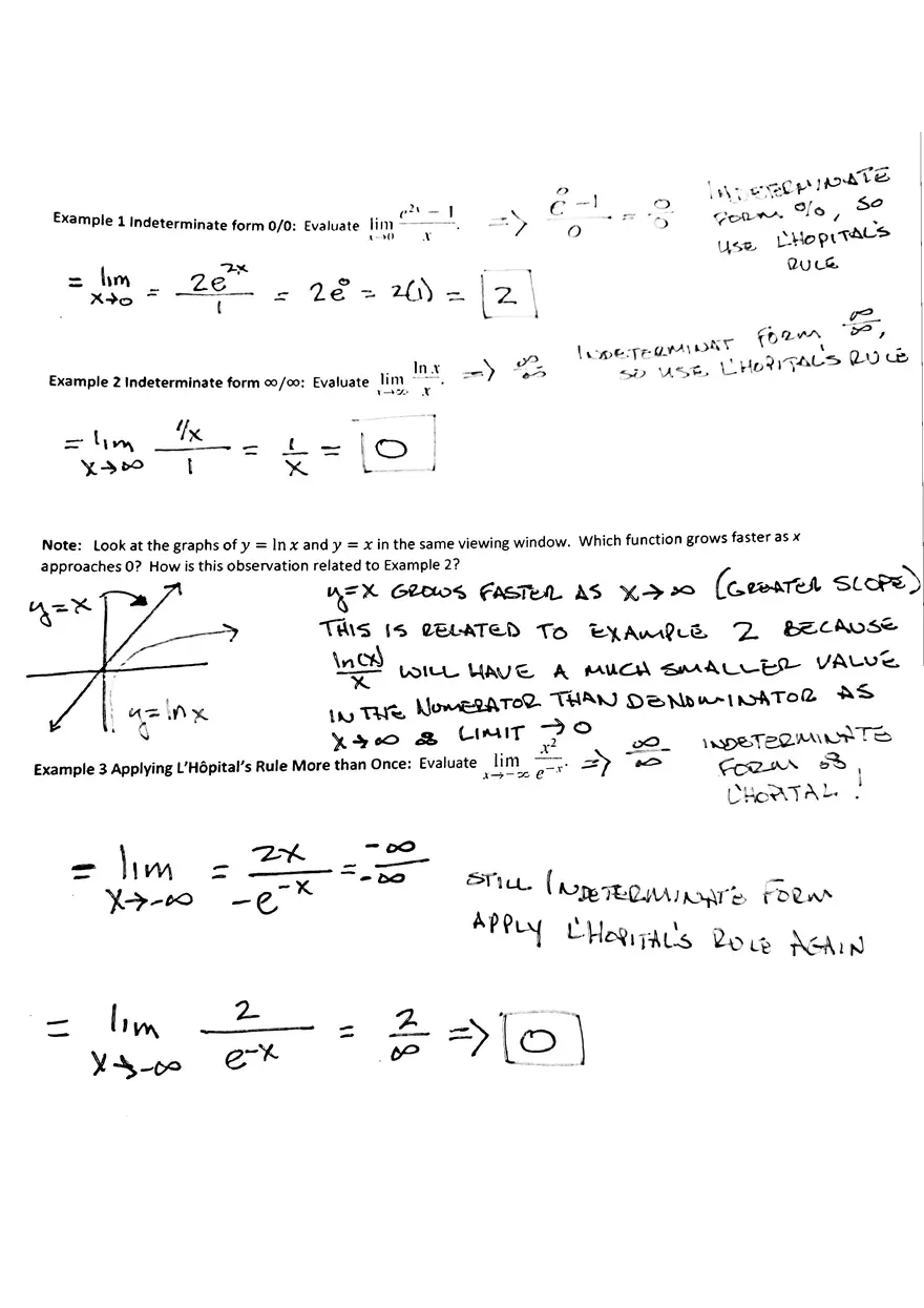 Calculus Indeterminant Forms And L'hopital's Rule Assignment - Page 3