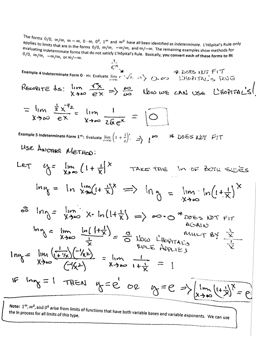 Calculus Indeterminant Forms And L'hopital's Rule Assignment - Page 4