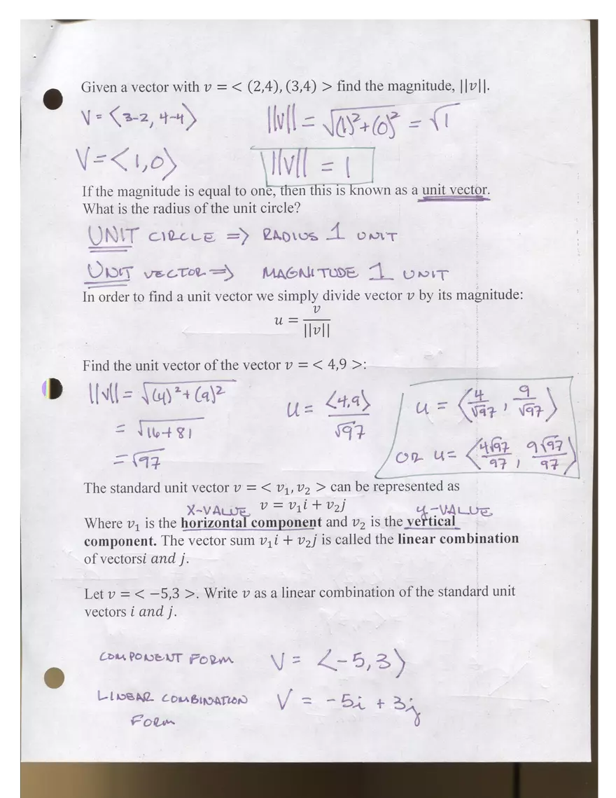 Vectors Assignment - Page 3