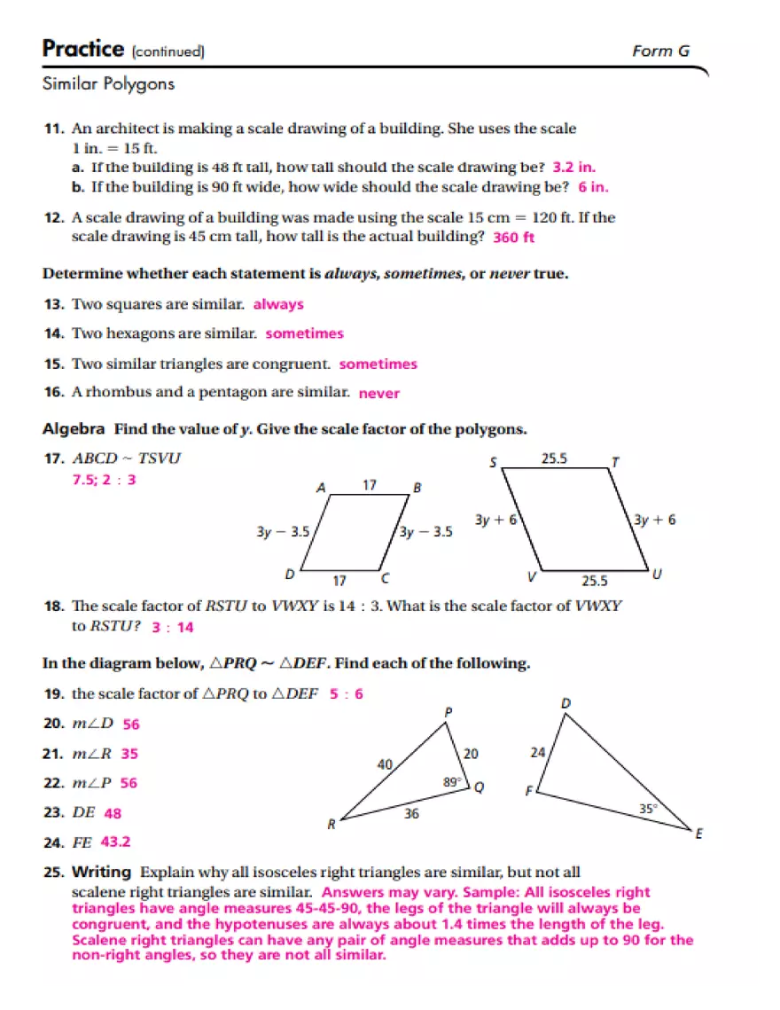 Similar Polygons Practice - Page 2