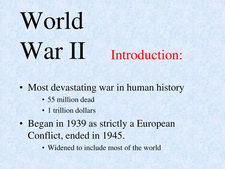World War II: A Comprehensive Overview - Page 1