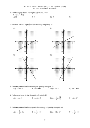 Math Exit Test (MET)