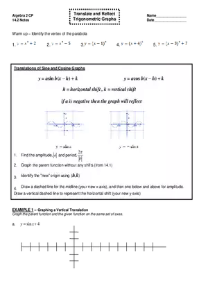 Math Translsate and Reflect Trigonometric Graphs
