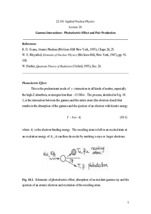 Gamma Interactions: Photoelectric Effect and Pair Production