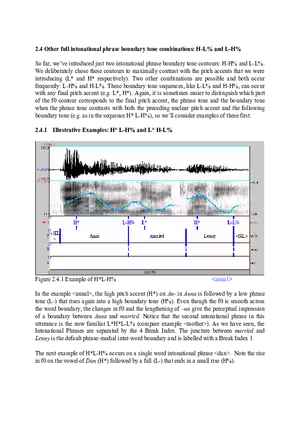 Other Full Intonational Phrase Boundary Tone Combinations: H-L% and L-H%