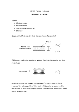 Lecture 4: RC Circuits