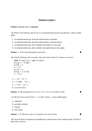 6.005 Software Construction: Quiz 1 Solution