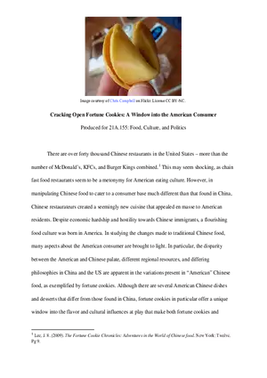 Cracking Open Fortune Cookies: A Window into the American Consumer