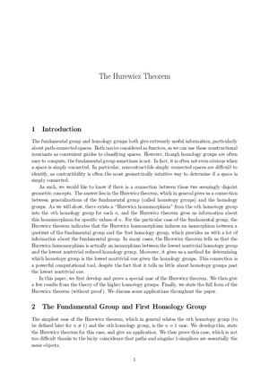 The Hurewicz Theorem