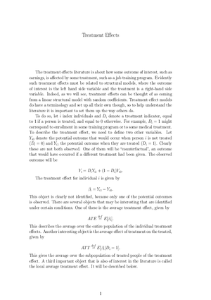 Treatment Effects