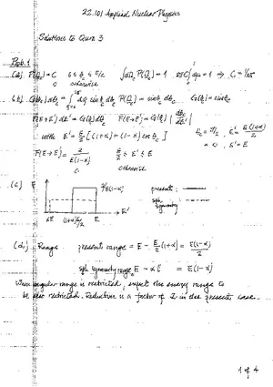 22.101 Applied Nuclear Physics, Solutions to Quiz 3