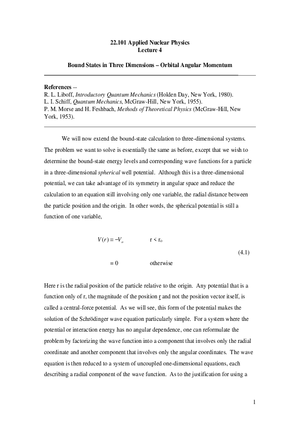 Bound States in Three Dimensions – Orbital Angular Momentum