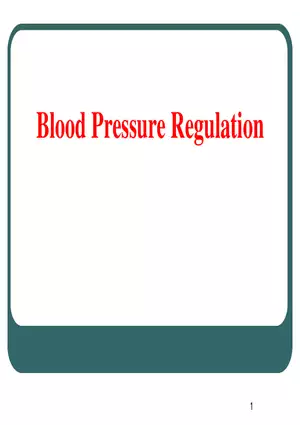 Blood Pressure Regulation