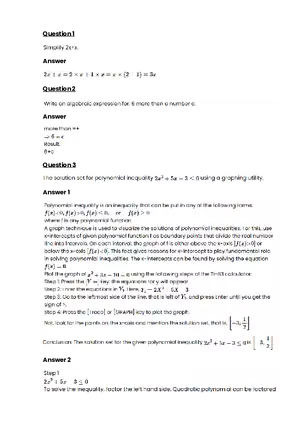 Equations, expressions, and inequalitie #11 - Questions and Answers